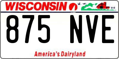 WI license plate 875NVE