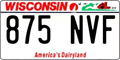 WI license plate 875NVF