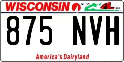WI license plate 875NVH