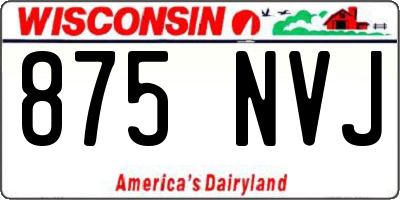 WI license plate 875NVJ
