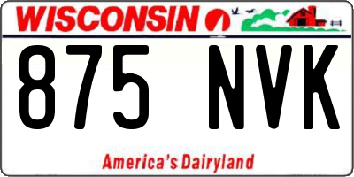 WI license plate 875NVK