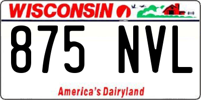 WI license plate 875NVL