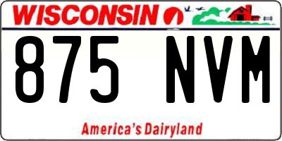 WI license plate 875NVM