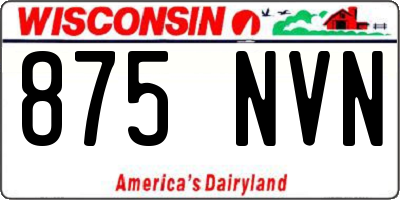 WI license plate 875NVN