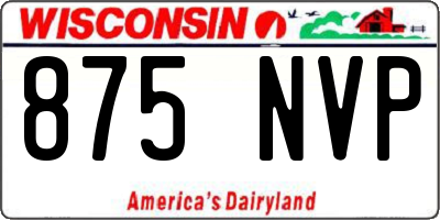 WI license plate 875NVP