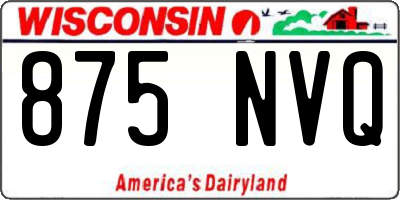 WI license plate 875NVQ