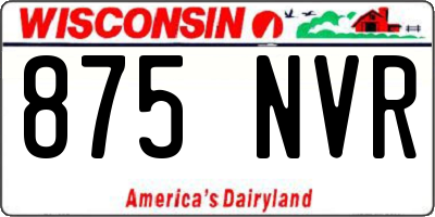 WI license plate 875NVR
