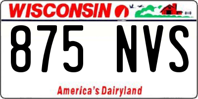 WI license plate 875NVS