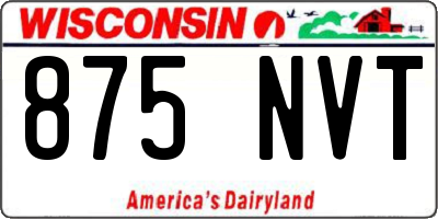 WI license plate 875NVT