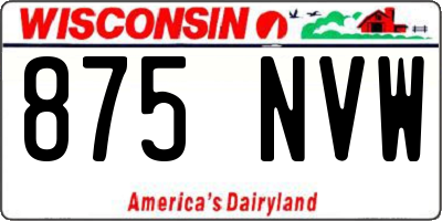 WI license plate 875NVW