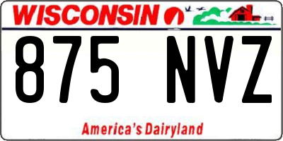 WI license plate 875NVZ