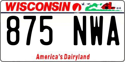 WI license plate 875NWA