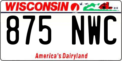 WI license plate 875NWC