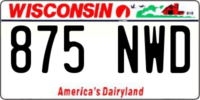 WI license plate 875NWD
