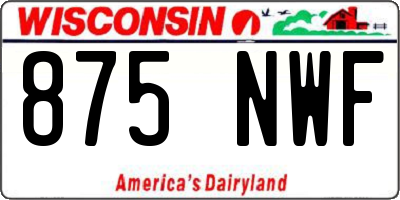 WI license plate 875NWF