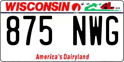 WI license plate 875NWG