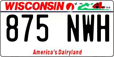 WI license plate 875NWH
