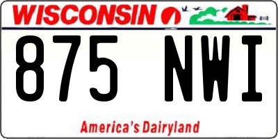 WI license plate 875NWI