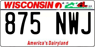 WI license plate 875NWJ