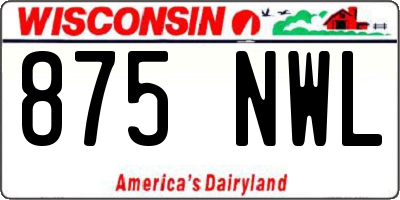 WI license plate 875NWL