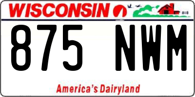 WI license plate 875NWM