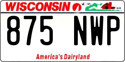 WI license plate 875NWP