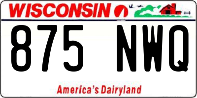 WI license plate 875NWQ