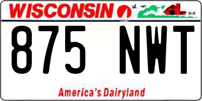 WI license plate 875NWT