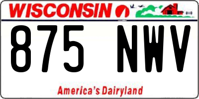 WI license plate 875NWV