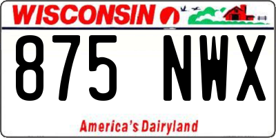WI license plate 875NWX