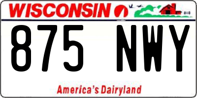 WI license plate 875NWY