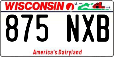 WI license plate 875NXB