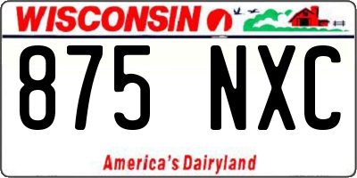 WI license plate 875NXC