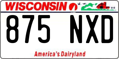 WI license plate 875NXD