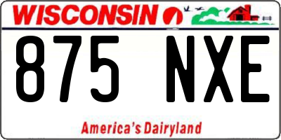 WI license plate 875NXE