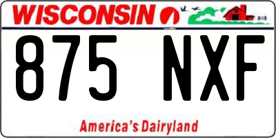 WI license plate 875NXF