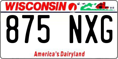 WI license plate 875NXG