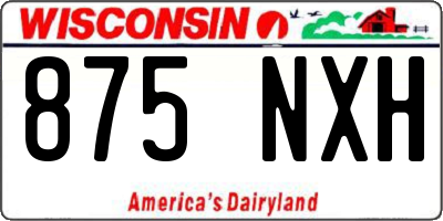WI license plate 875NXH