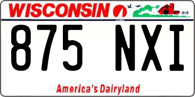WI license plate 875NXI