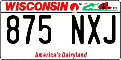 WI license plate 875NXJ