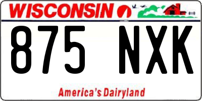 WI license plate 875NXK
