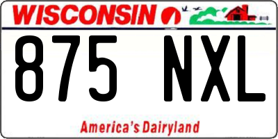WI license plate 875NXL