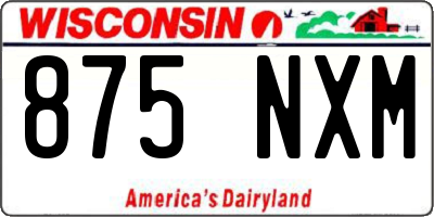 WI license plate 875NXM