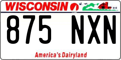 WI license plate 875NXN