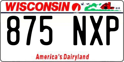 WI license plate 875NXP