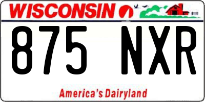 WI license plate 875NXR