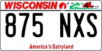 WI license plate 875NXS