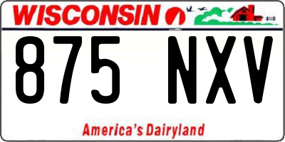 WI license plate 875NXV