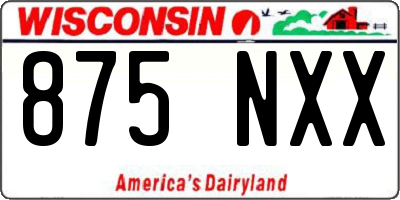 WI license plate 875NXX