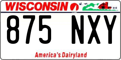 WI license plate 875NXY